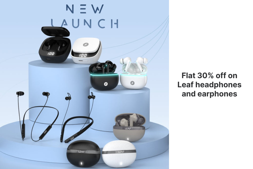 Flat 30% off on Leaf headphones and earphones