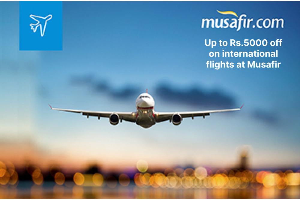 Up to Rs.5000 off on international flights at Musafir