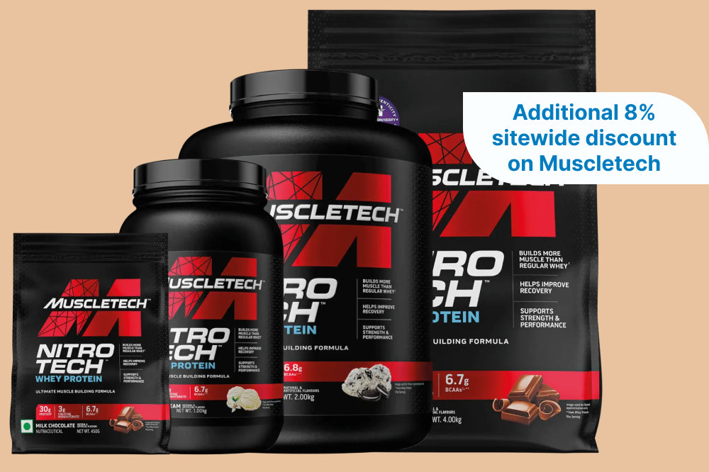 Additional 8% sitewide discount on Muscletech.