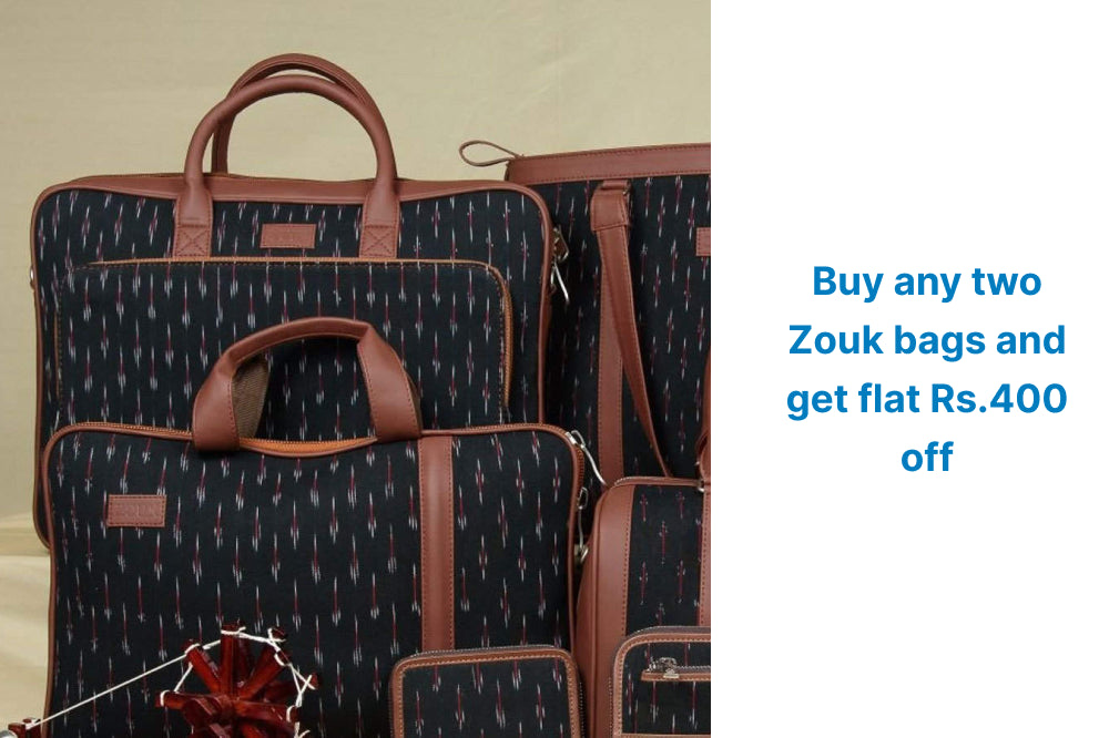 Buy any two Zouk bags and get flat Rs.400 off