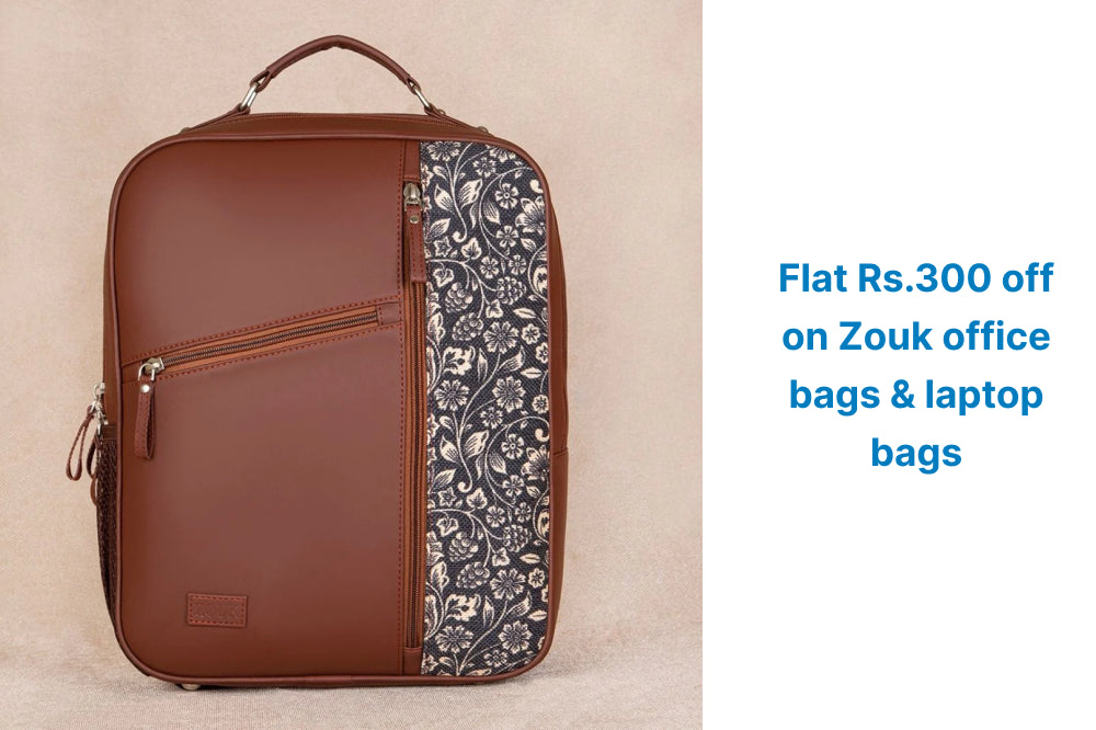 Flat Rs.300 off on Zouk office bags & laptop bags.