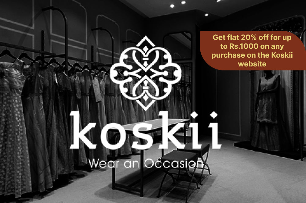 Get flat 20% off for up to Rs.1000 on any purchase on the Koskii website.
