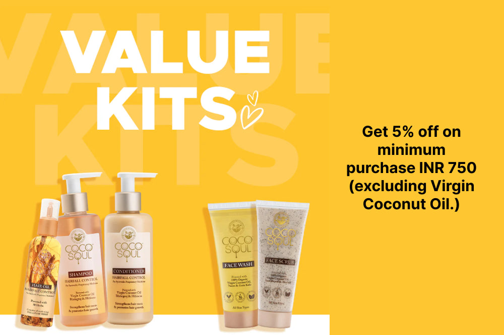 Get 5% off on minimum purchase INR 750( excluding Virgin Coconut Oil)