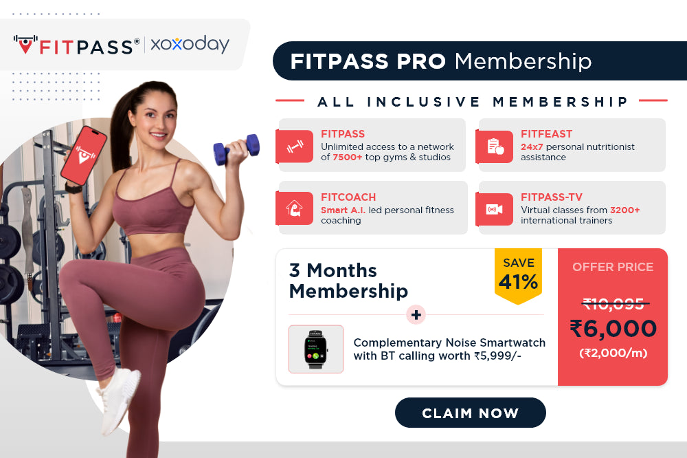 Get 41% Off On Fitpass Pro Membership - 3 Months
Enroll & Get Complimentary One-Time Welcome Gift