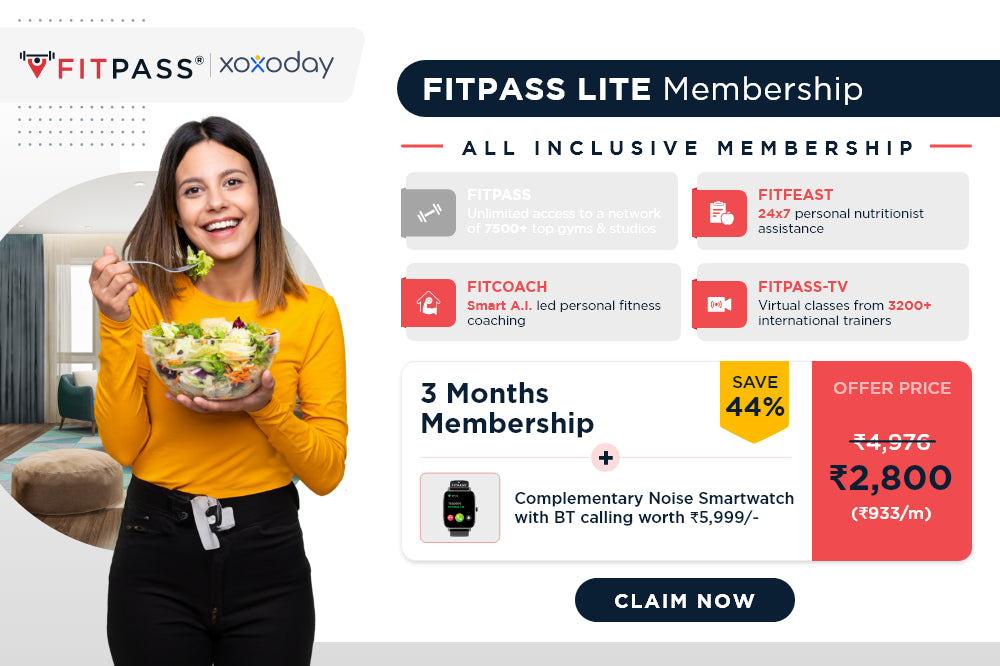 Get 44% Off On Fitpass Lite Membership - 3 Months
Enroll & Get Complimentary One-Time Welcome Gift