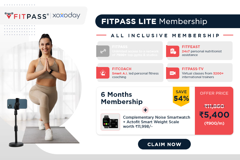 Get 54% Off On Fitpass Lite Membership - 6 Months
Enroll & Get Complimentary One-Time Welcome Gift