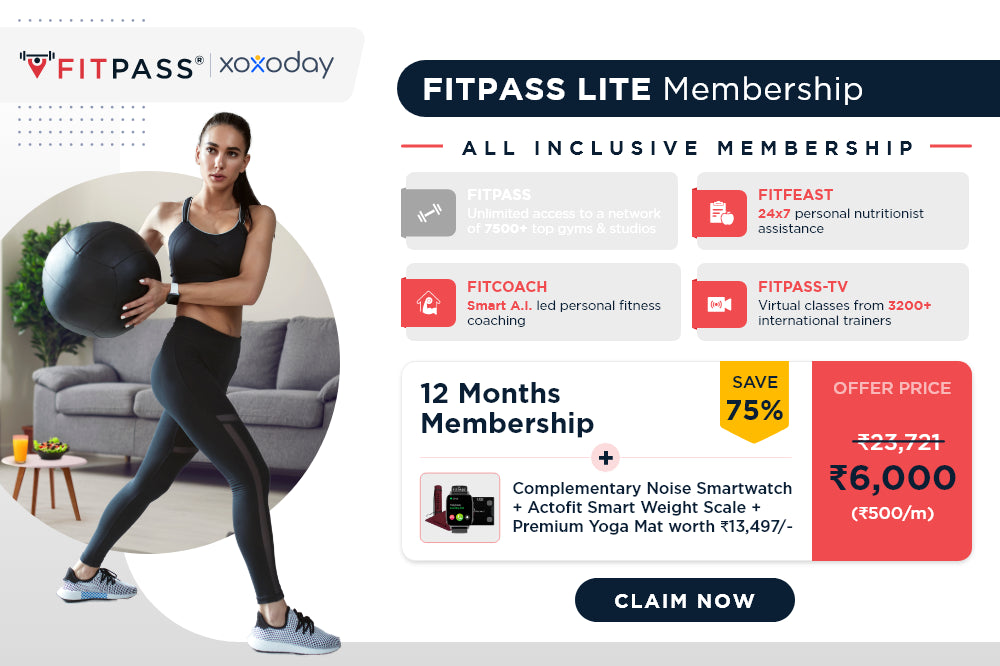 Get 75% Off On Fitpass Lite Membership - 12 Months
Enroll & Get Complimentary One-Time Welcome Gift