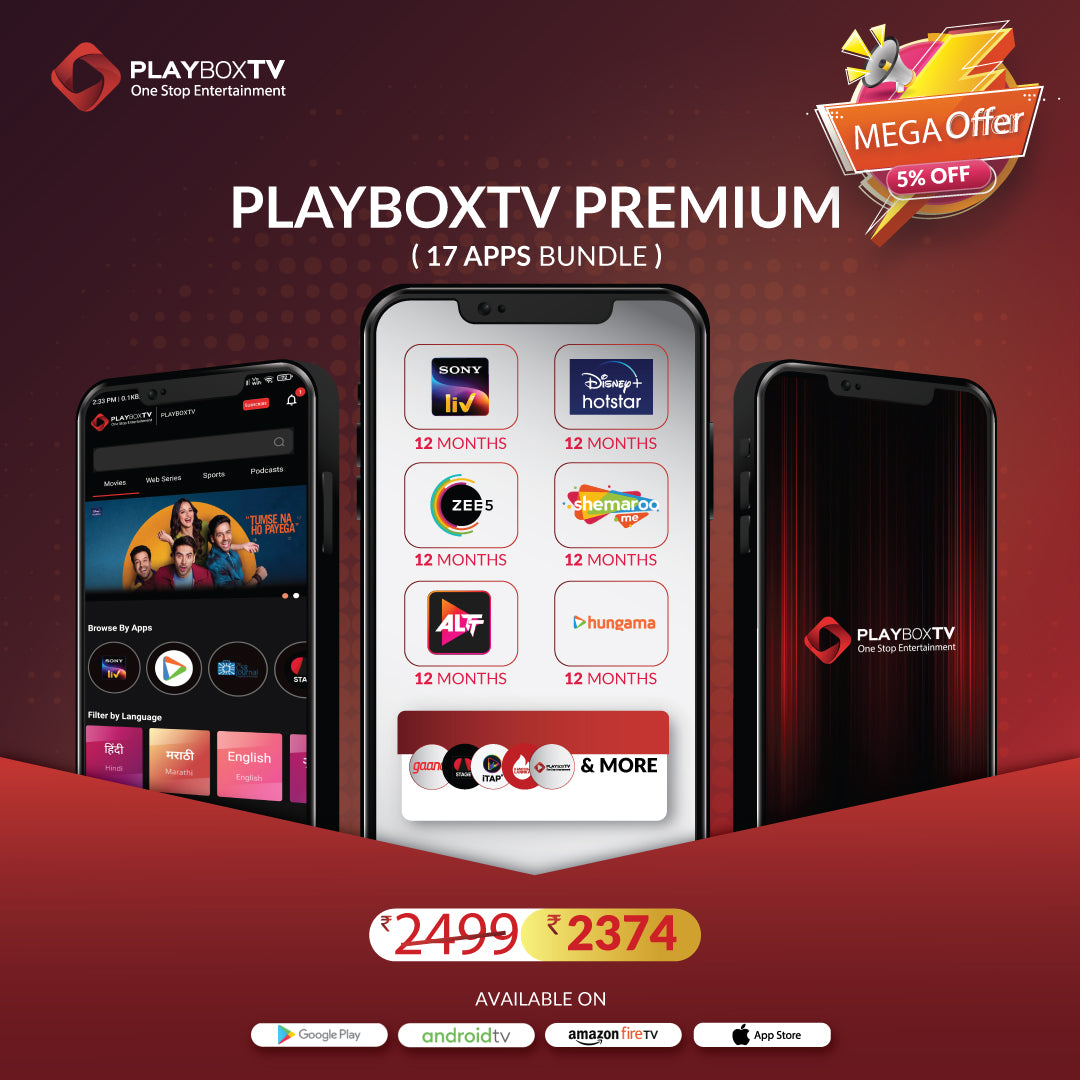 Get PlayboxTV Premium (14 OTT) Subscription For 2374/- only