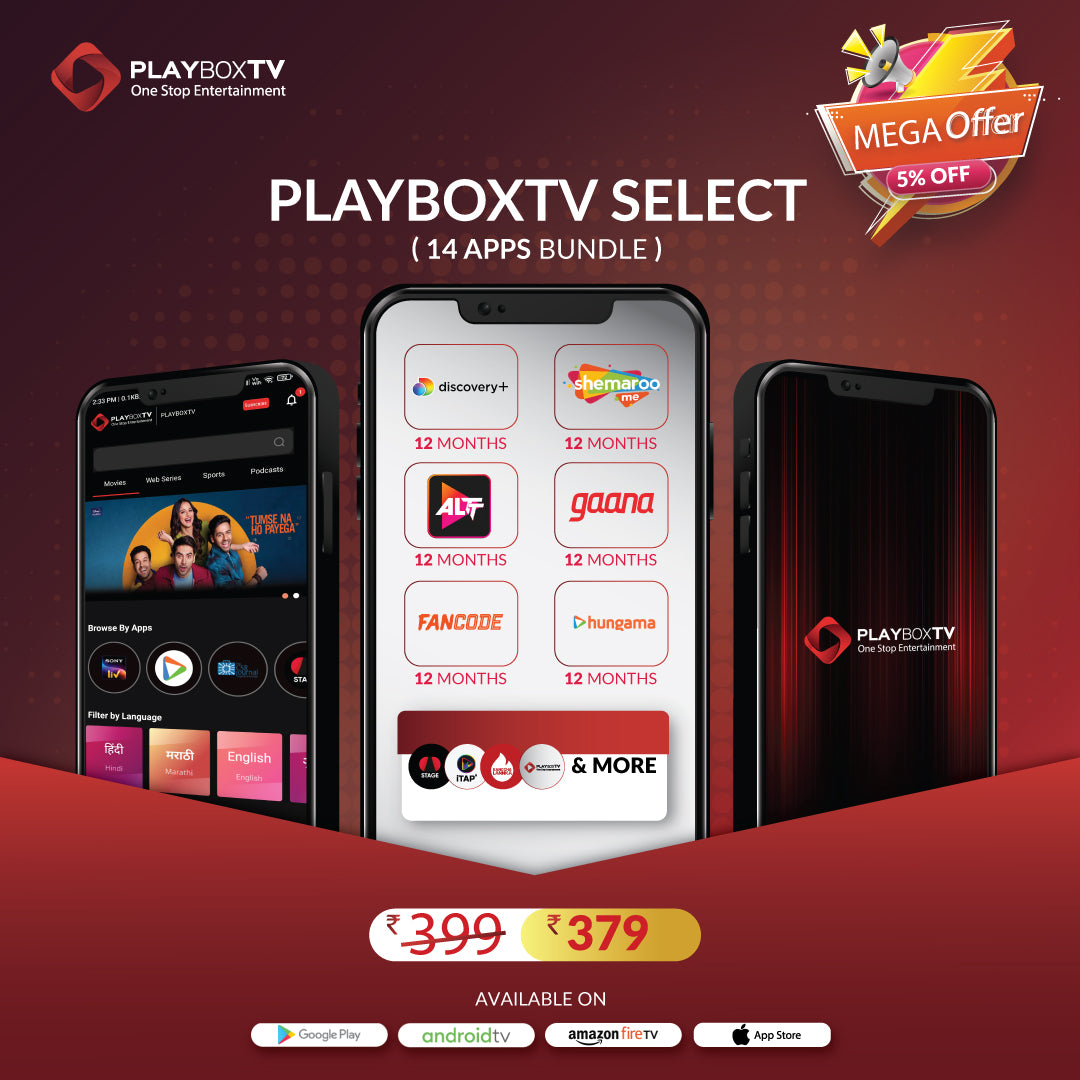 Get PlayboxTV Select (14 OTT) Subscription For 379/- only