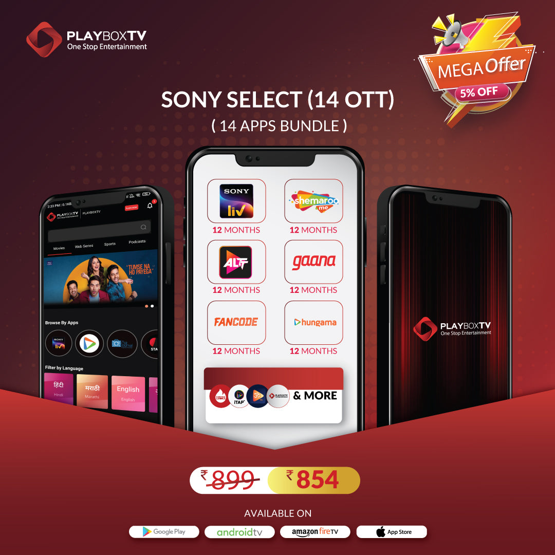 Get Sony Select (14 OTT) Subscription For 854/- only