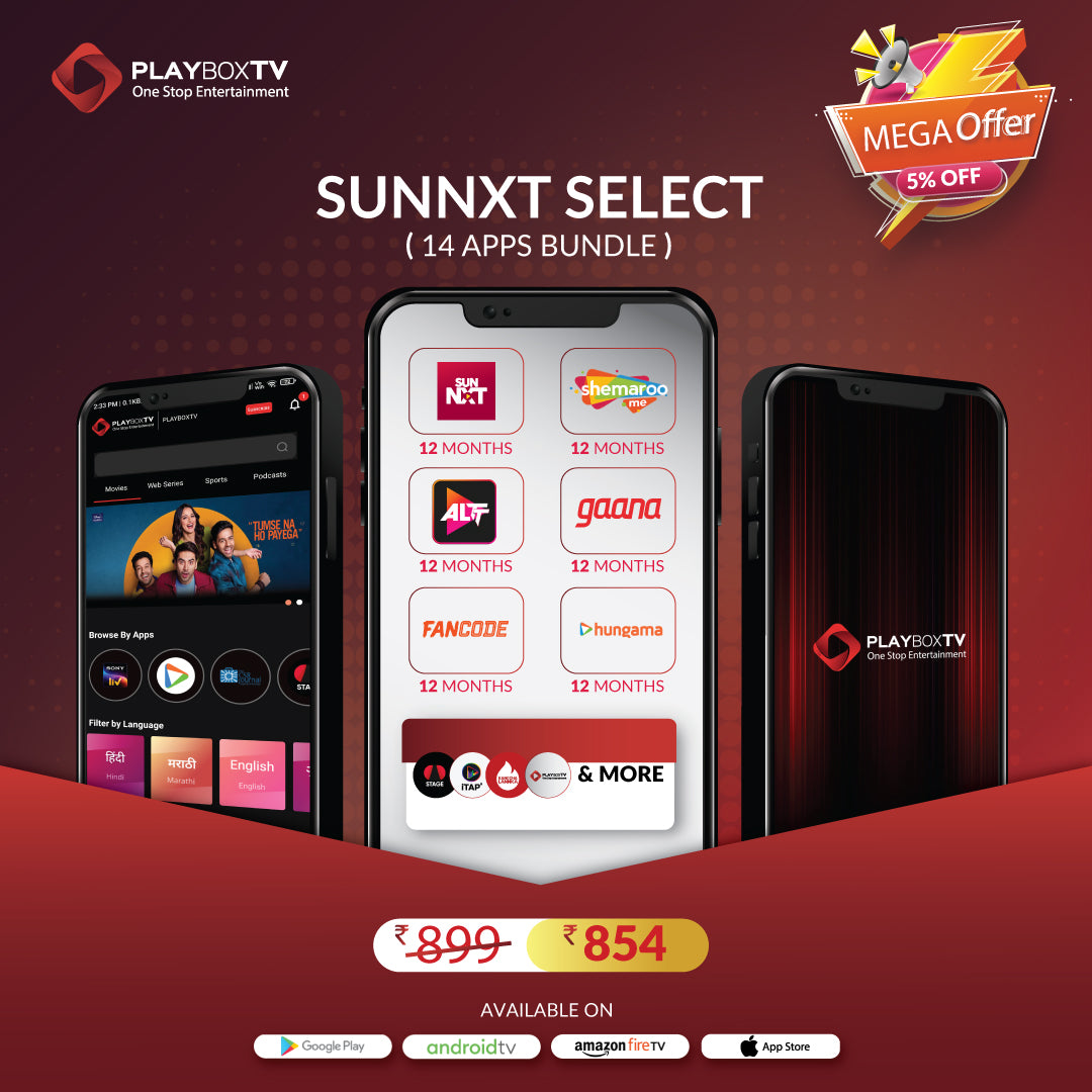 Get Sunnxt Select (14 OTT) Subscription For 854/- only